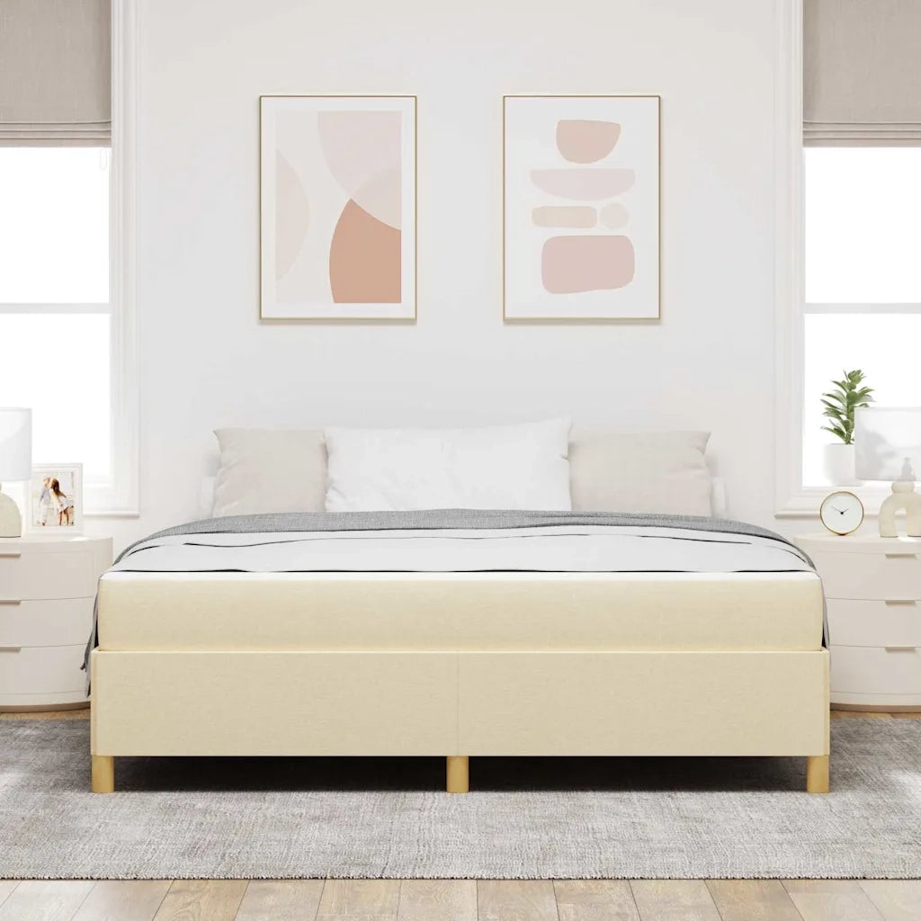 Struttura del letto con materasso Crema 180 x 200 cm Tessuto 3398960