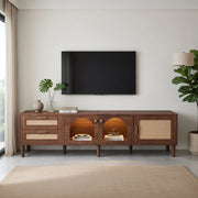 Cassettiera per TV marrone in truciolare lunga 180 cm