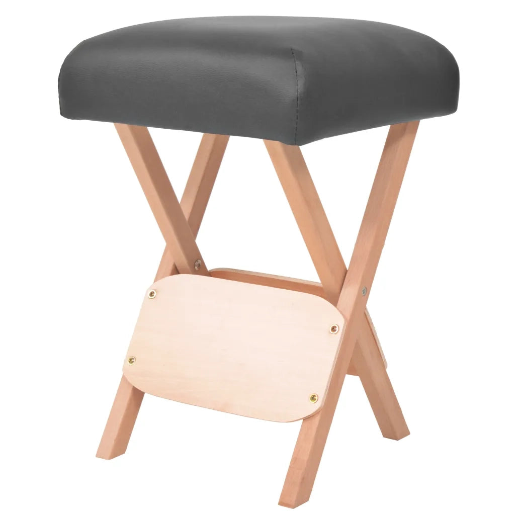 Sgabello da Massaggio Spessore Sedile 12 cm e 2 Supporti Nero CFW1274329