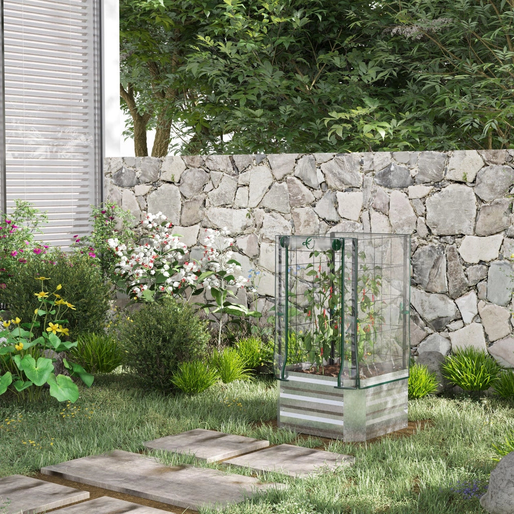 Set 3 Pezzi Giardino con Serra e Griglia ¨C Xylo ¨C Plastica 53x53x90 cm
