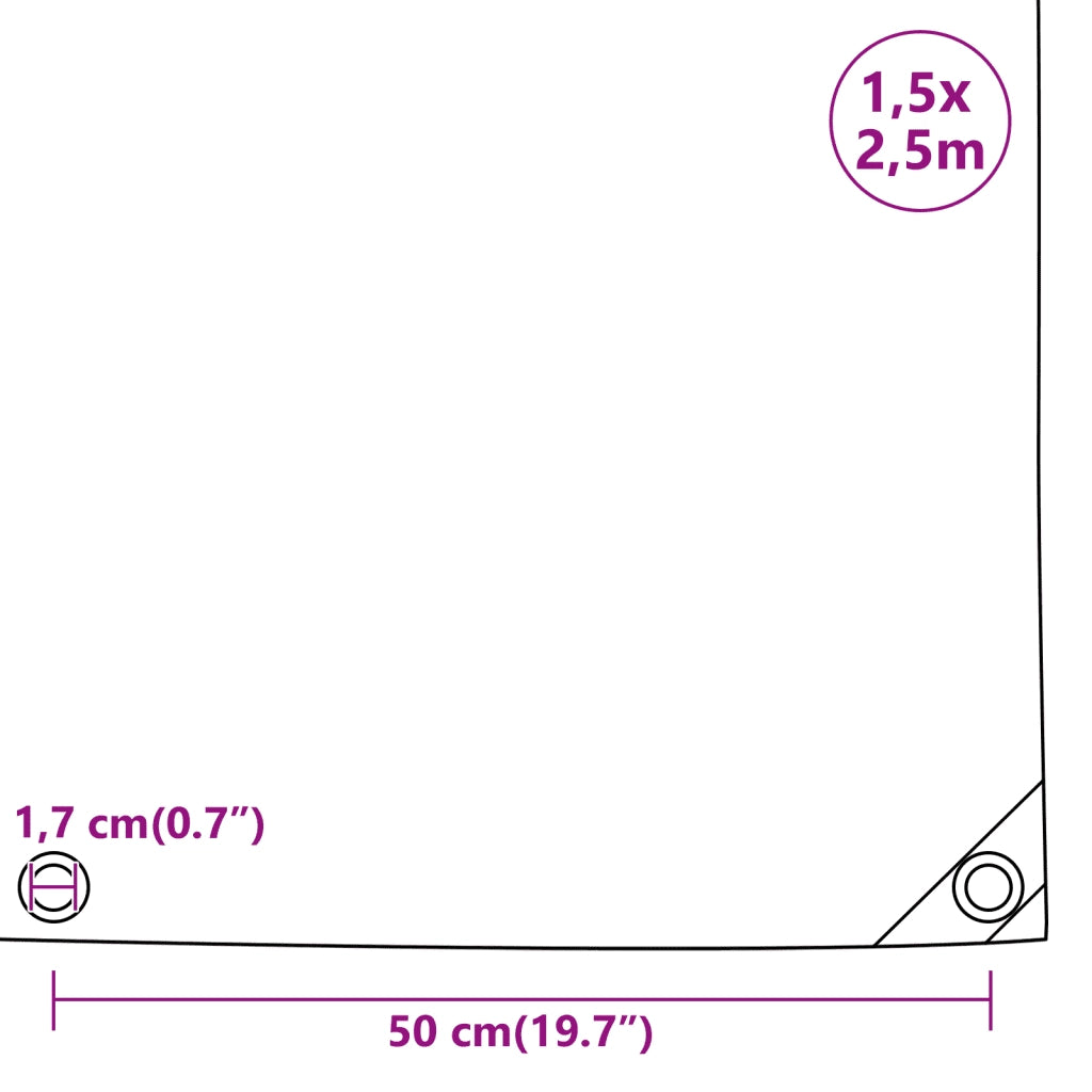 Telone Antracite 1,5x2,5 m 650 g/m2