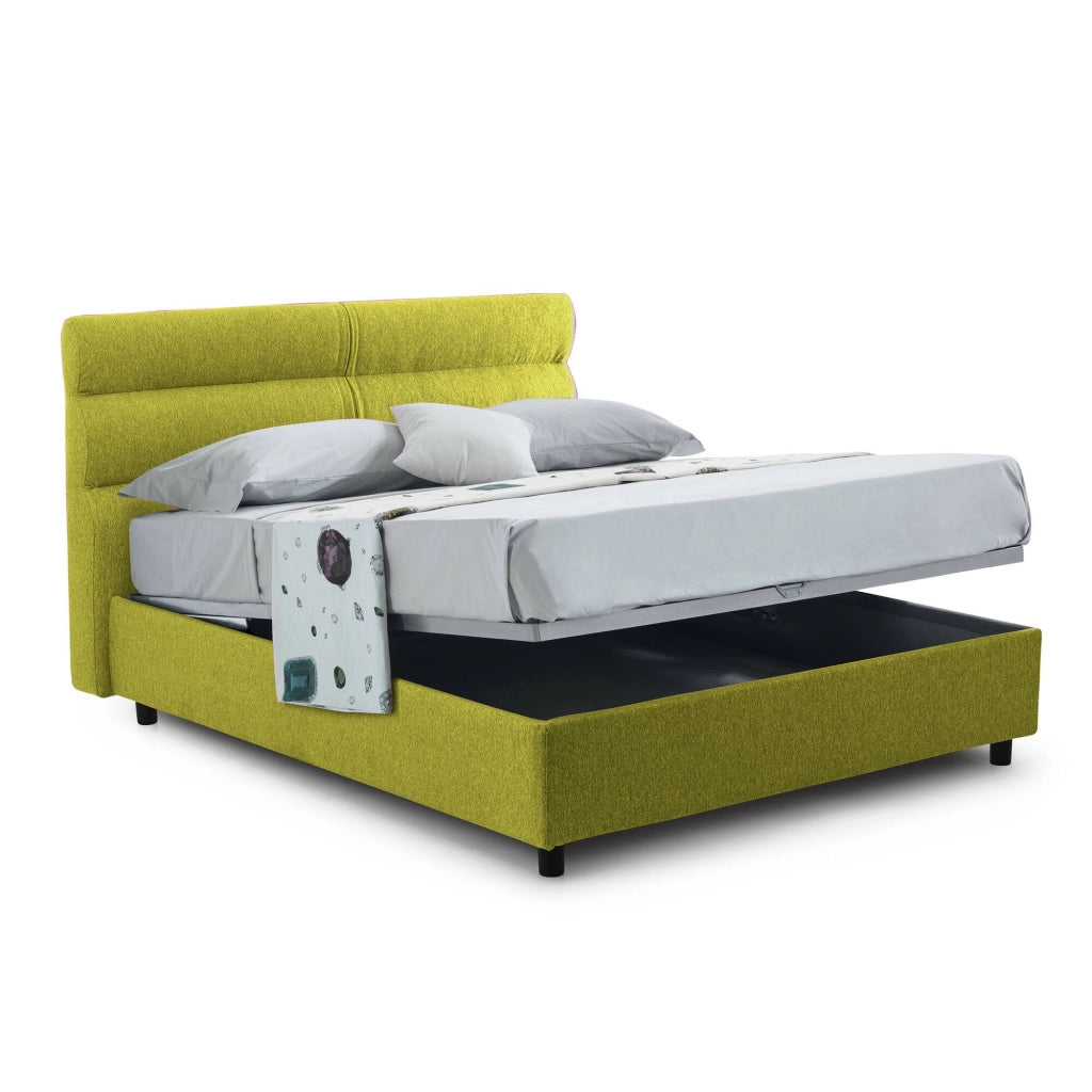 Letto Matrimoniale Briaglia, Letto Matrimoniale Sfoderabile Made in Italy, Verde