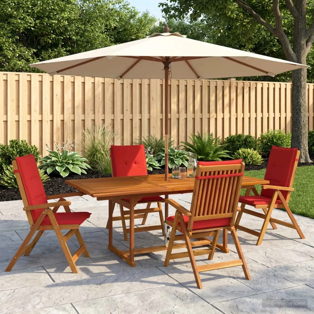 Set da pranzo da giardino 5 pezzi Naturale 3434498