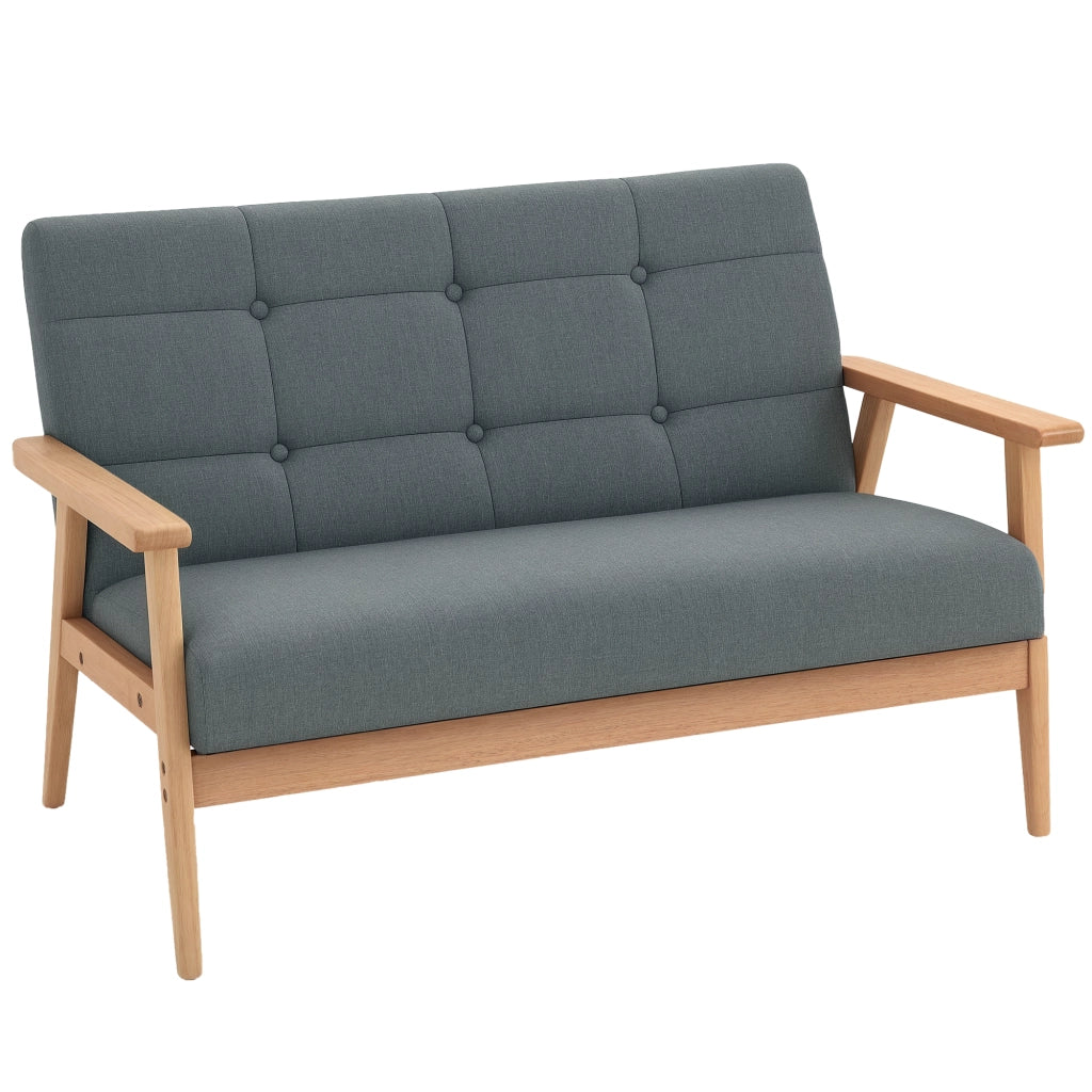 Divano 2 posti ¨C Minimal ¨C grigio, legno, 115x66.5x73 cm