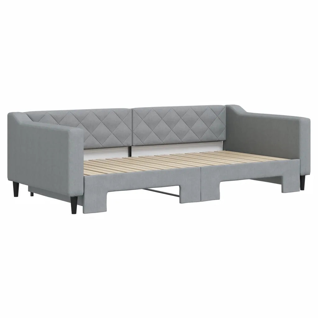 Divano letto | Sof¨¤ letto | Letto singolo Estraibile Grigio Chiaro 100x200 Tessuto