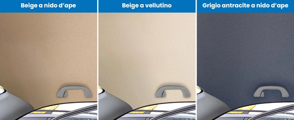 Kit Riparazione Tessuto Cielo Auto - Nido D'ape Beige Con 2 Colle a Pennello - Misura 1,50 x 4 m - Adatto anche per Pannelli Portiere e Pantoni