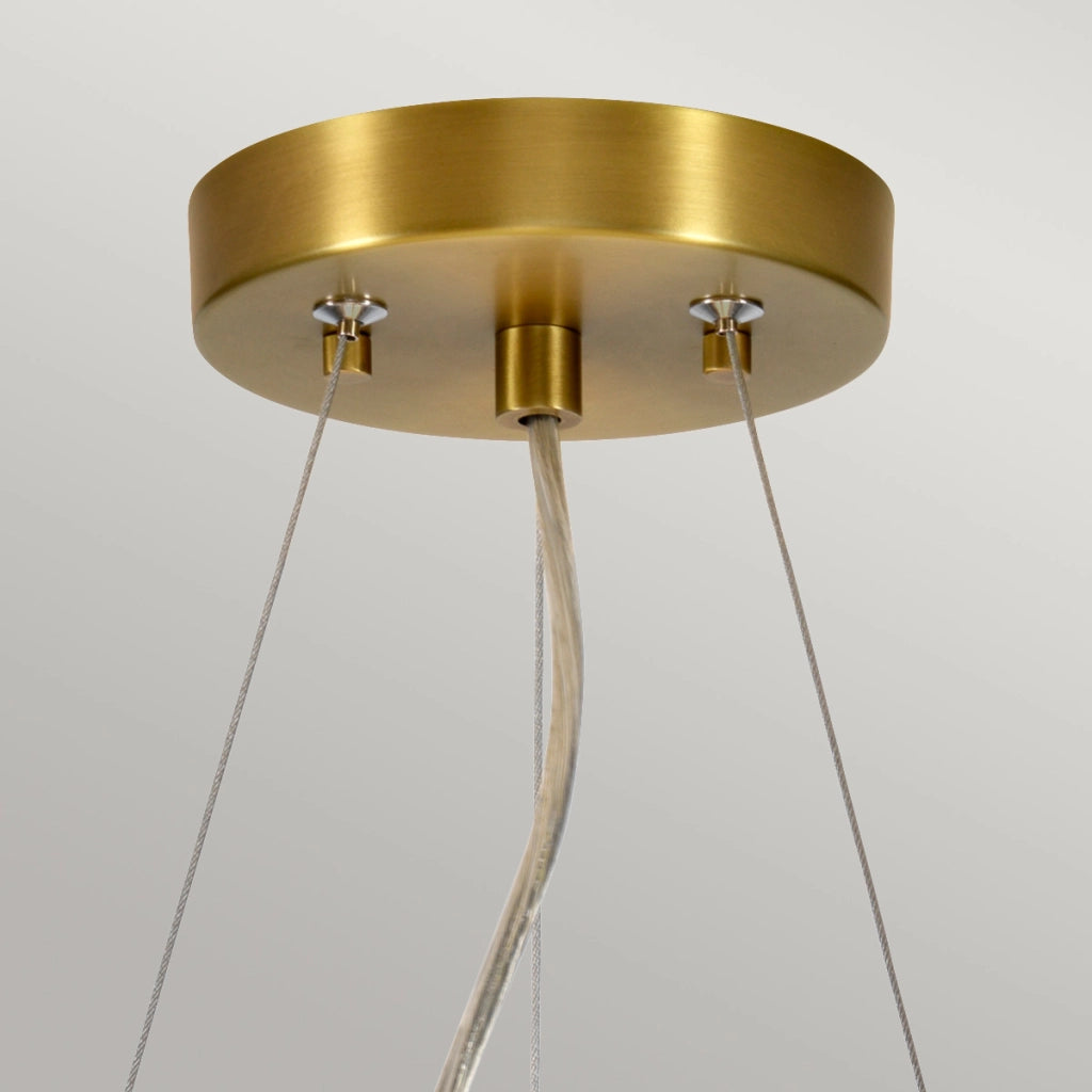 Lampada a sospensione Pearce ottone antico bianca Ø36 3xE27
