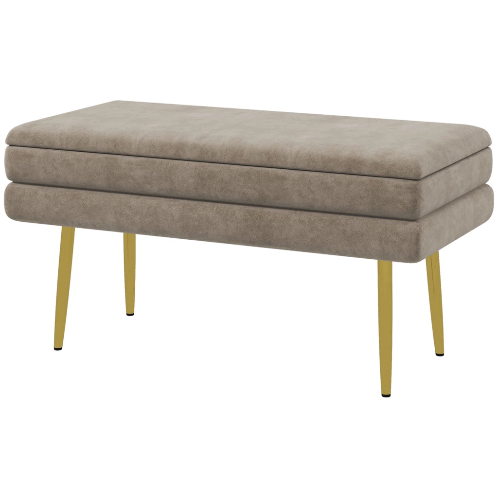 Divanetto con cassetti ¨C zephmum ¨C 79.5x37.5x43 cm, beige
