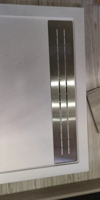 Piatto doccia marmoresina gelcoat con scarico a cascata bianco h.2,8cm PIEDRA STONE 80x110 cm