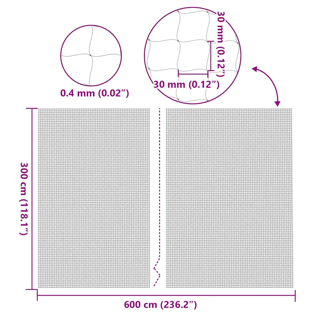 Rete per Gatti Trasparente 6x3 m in Nylon