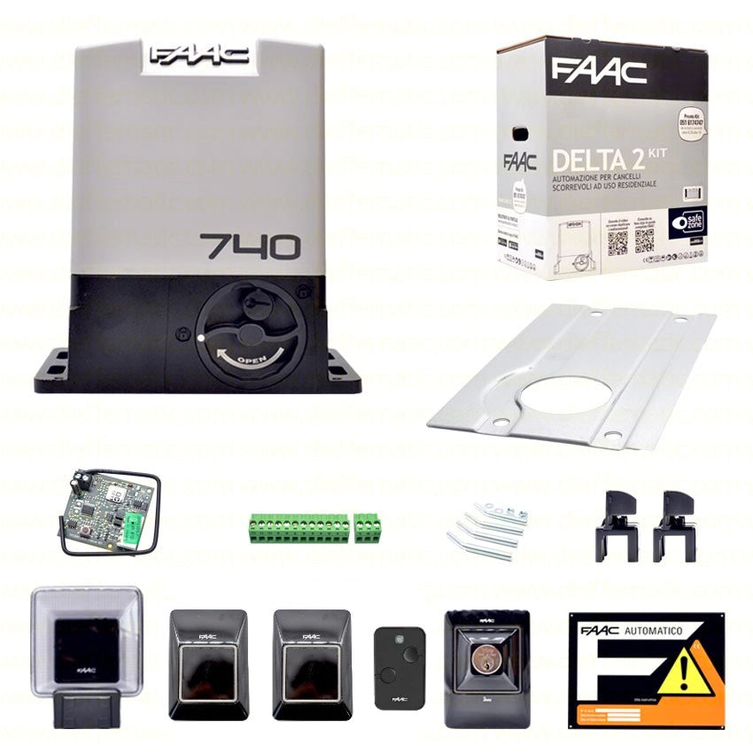 KIT CANCELLO AUTOMATICO APRI AUTOMATISMO FAAC DELTA 2 500 KG 230V 220V ELETTRICO