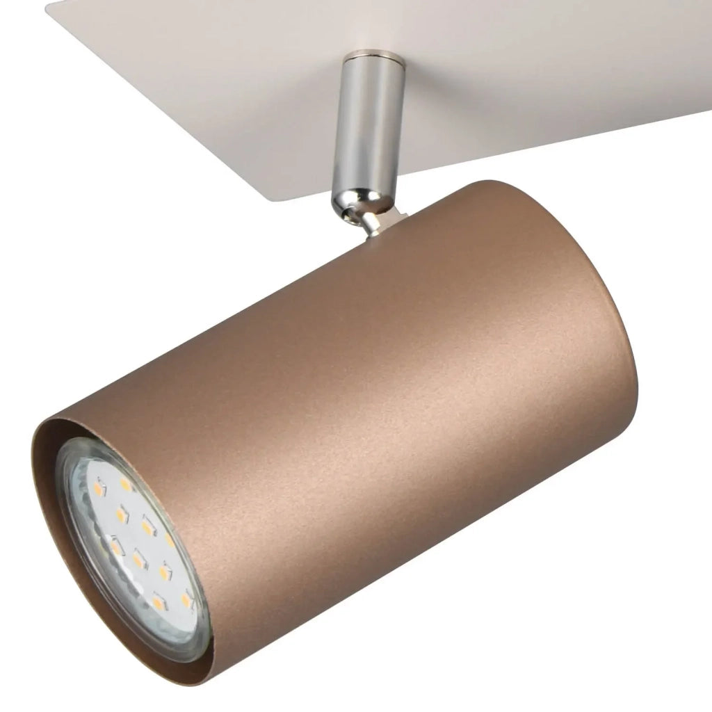 LÚZETE - SPOT SOFFITTO/PARETE 3 LUCI IN METALLO COFFEE/GRIGIO GU10 GRAFTON