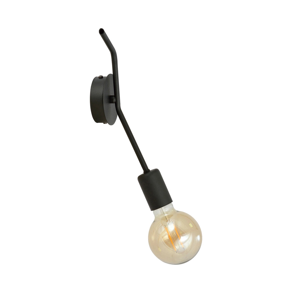 Applique Industrial 1 Luce Febe In Acciaio Nero A Braccio