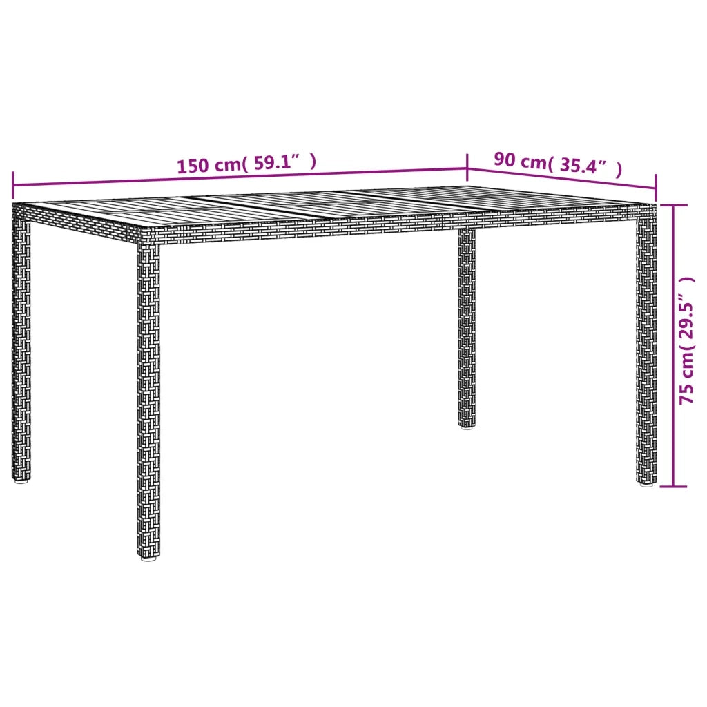 Set da Pranzo da Giardino 5 pz con Cuscini in Polyrattan Grigio 3187366