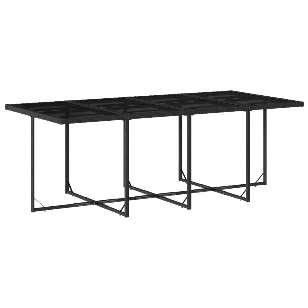 Set da Pranzo da Giardino 9 pz con Cuscini Nero in Polyrattan 3277865