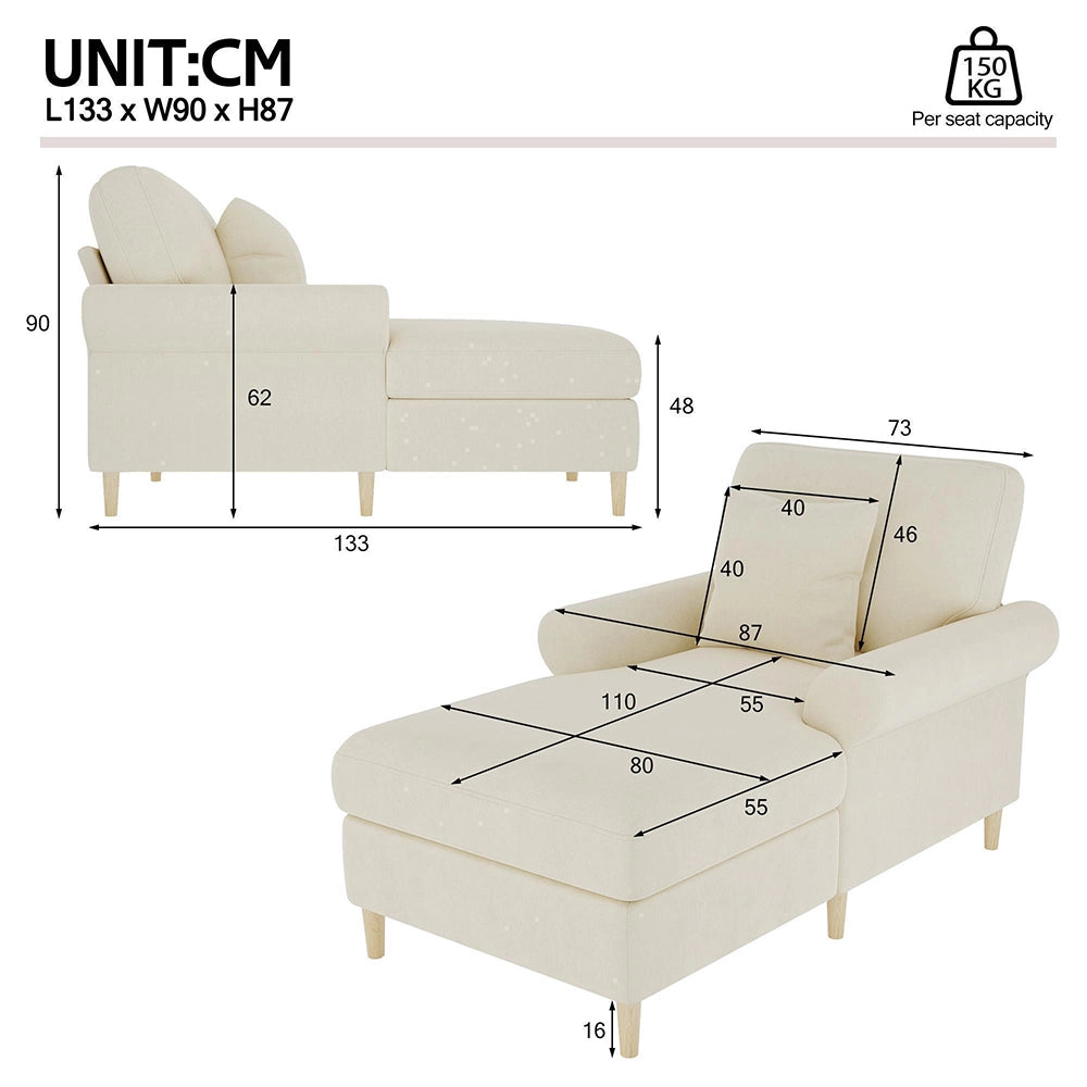 Poltrona relax - Xylo - XXL pieghevole velluto beige