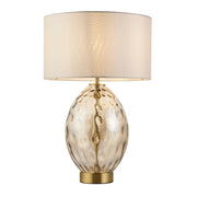 Lampada da tavolo Elin Dimple vetro ottone touch E27 Endon