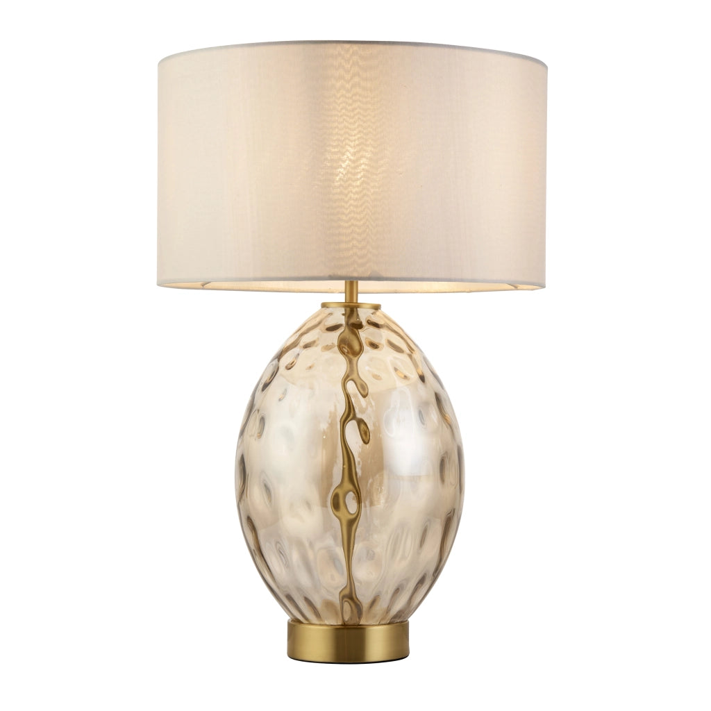 Lampada da tavolo Elin Dimple vetro ottone touch E27 Endon