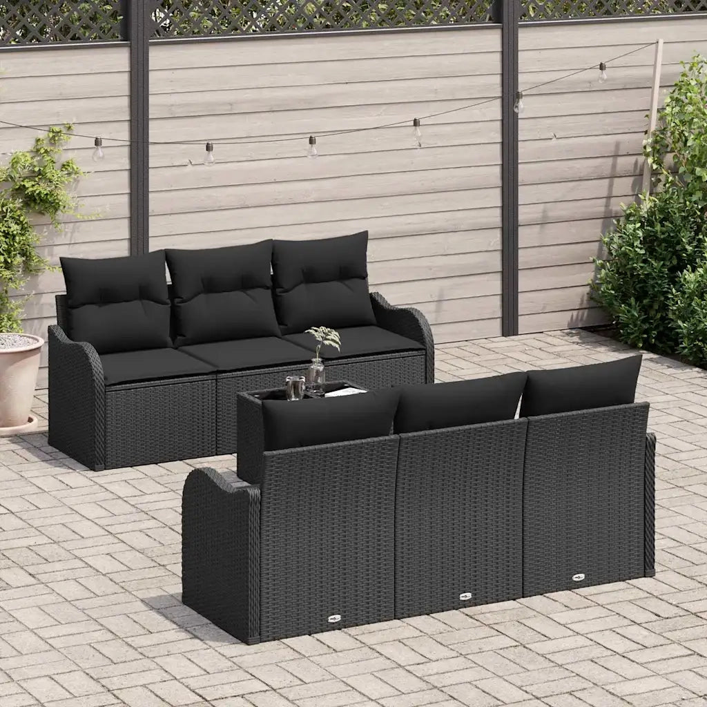 Set Divano da Giardino Nero 55 x 55 x 37 cm polyrattan 3345593