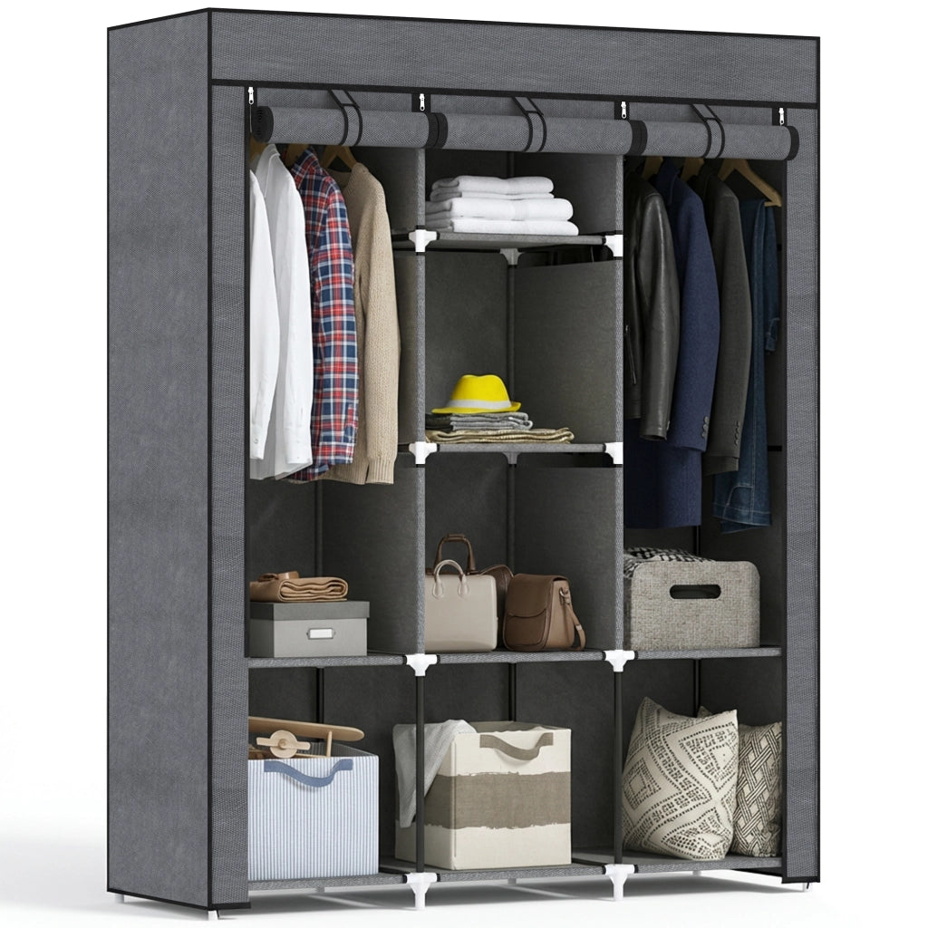 Armadio guardaroba con ante e ripiani ¨C Minimal ¨C grigio