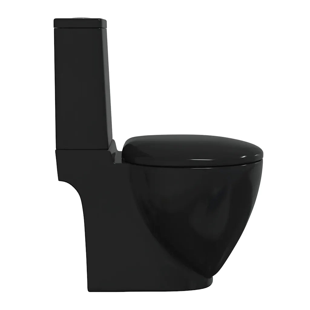 Vaso WC in Ceramica con Scarico Dietro Nero 140298