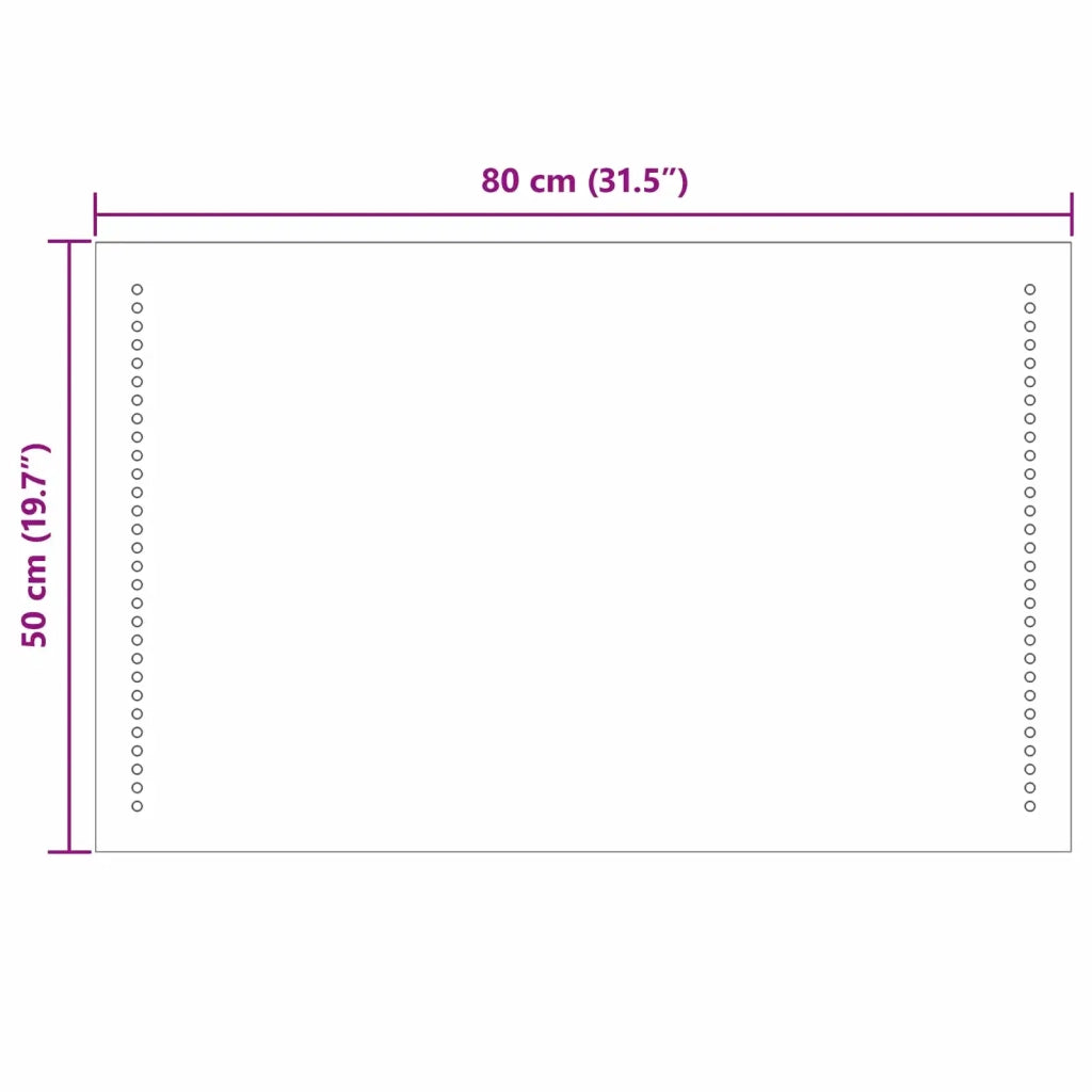 Specchio da bagno LED Trasparente 80 x 50 cm vetro temperato 42045779