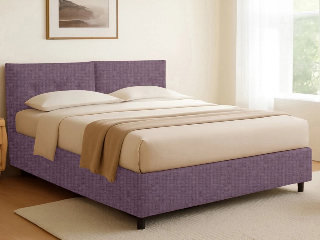Exeter, Letto Singolo Sfoderabile Made in Italy, Viola Lilla
