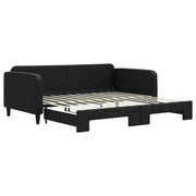Divano letto | Sof¨¤ letto | Letto singolo Estraibile Nero 100x200 cm in Tessuto