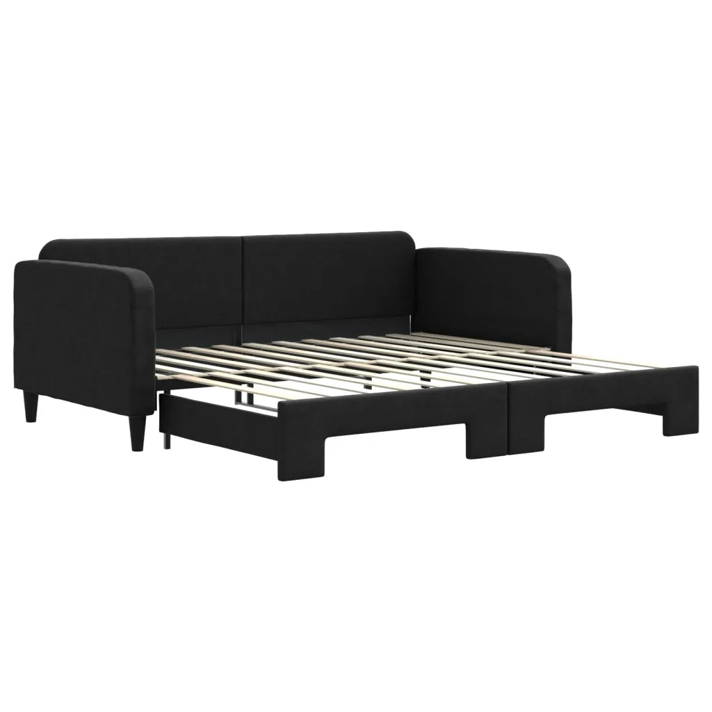 Divano letto | Sof¨¤ letto | Letto singolo Estraibile Nero 100x200 cm in Tessuto