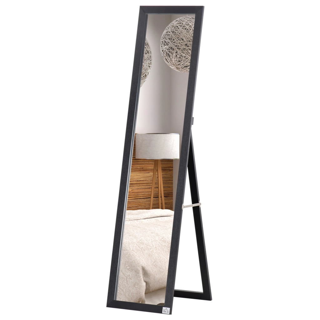 Specchio a Pieno Lunghezza con Supporto ¨C zephmum ¨C Nero 37x37x154 cm