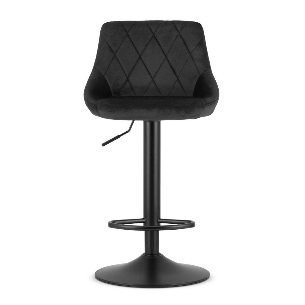 Sgabello da bar girevole OSKAR KAST velluto nero con base nera