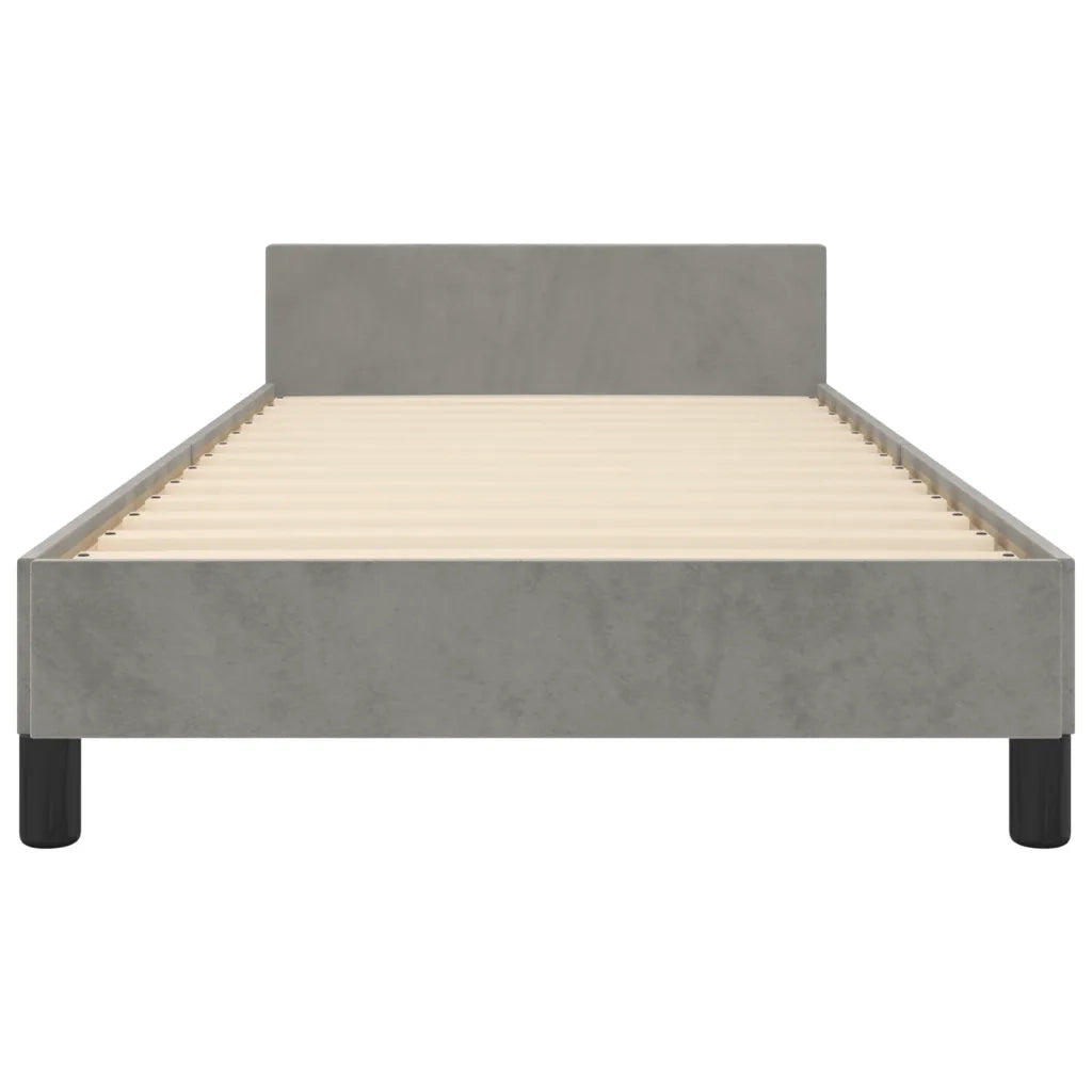 Giroletto senza Materasso Grigio Chiaro 100x200 cm Velluto