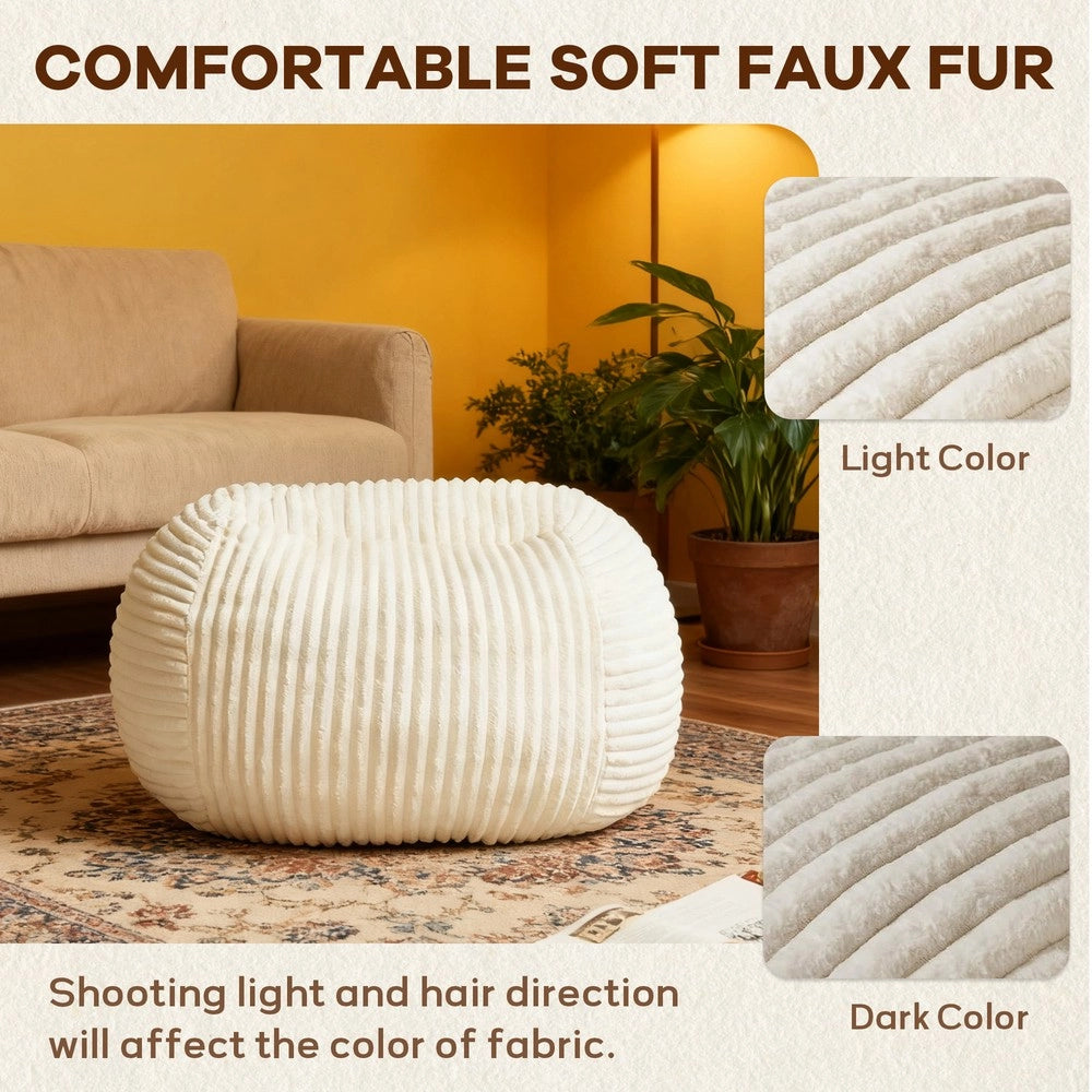 Poltrona Sacco Beige ¨C MINIMAL ¨C Velluto Memory Foam, Soggiorno e Camera