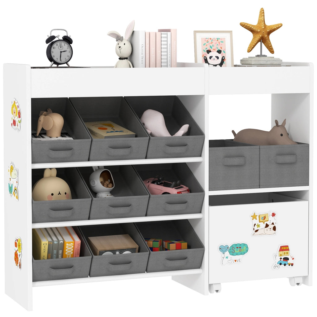 Cassettiera per bambini con 11 cestini ¨C Minimal ¨C Bianco 105x30x80 cm