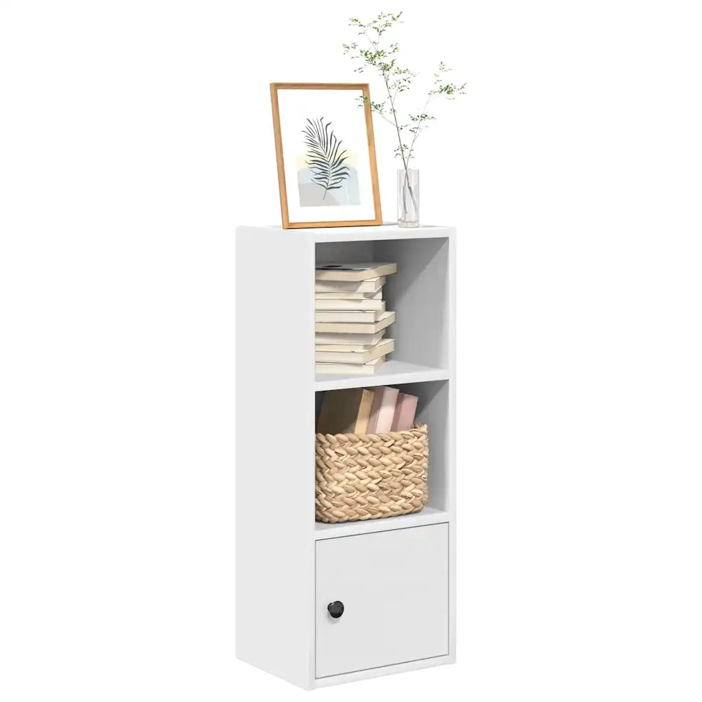 Libreria-Scaffale per Libri-Mobile di Stoccaggio Bianca 31x24x77 cm in Legno Multistrato