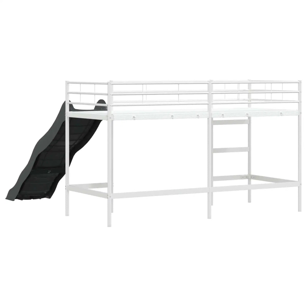 Letto loft per bambini con scivolo Bianco e Antracite 42020782
