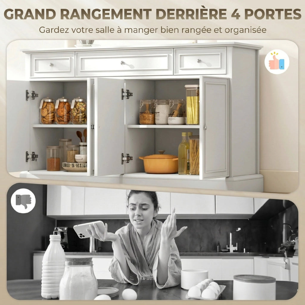 Cassettiera con 3 cassetti e 4 ante ¨C Minimal ¨C Bianco