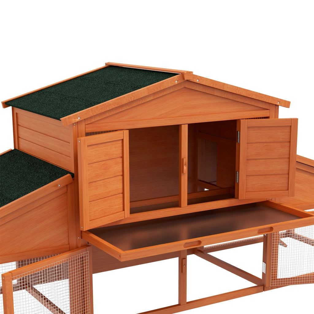 Gabbia per conigli a due piani ¨C Minimal ¨C Legno massello pino 225x70x100 cm