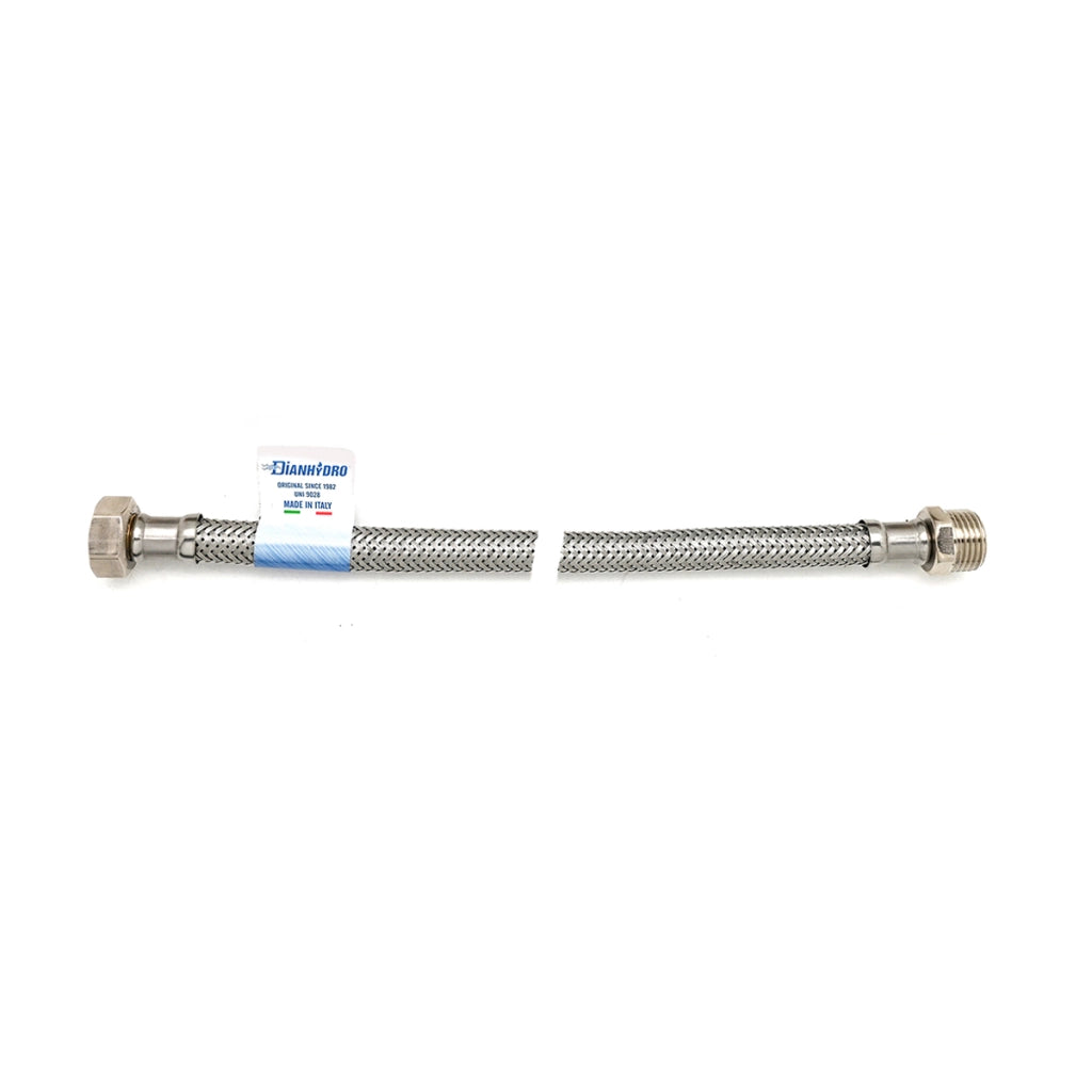 FLESSIBILE INOX MODELLO NORMALE  CM. 40- FF 1/2 x 3/8- DH- pezzi 10