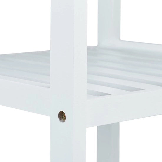 Opificio da bagno a 5 livelli in bambù, 1395x345x33 cm, bianco