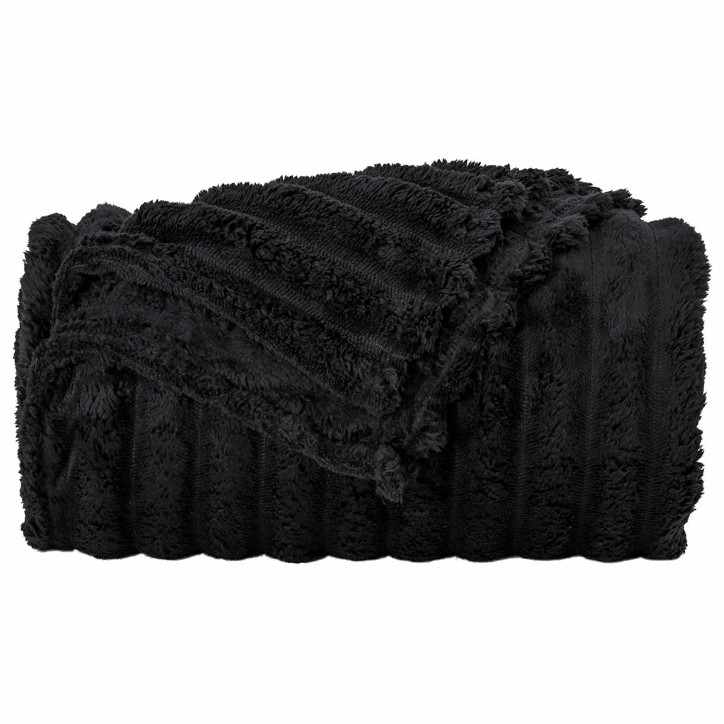 Coperte da Pile 6 pcs Nero 270 x 240 cm Panno