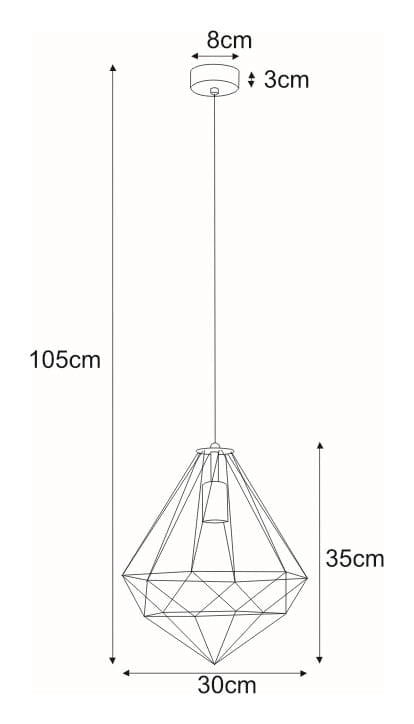 Lampada a sospensione loft nera E27 Ø30 Kaja Marko