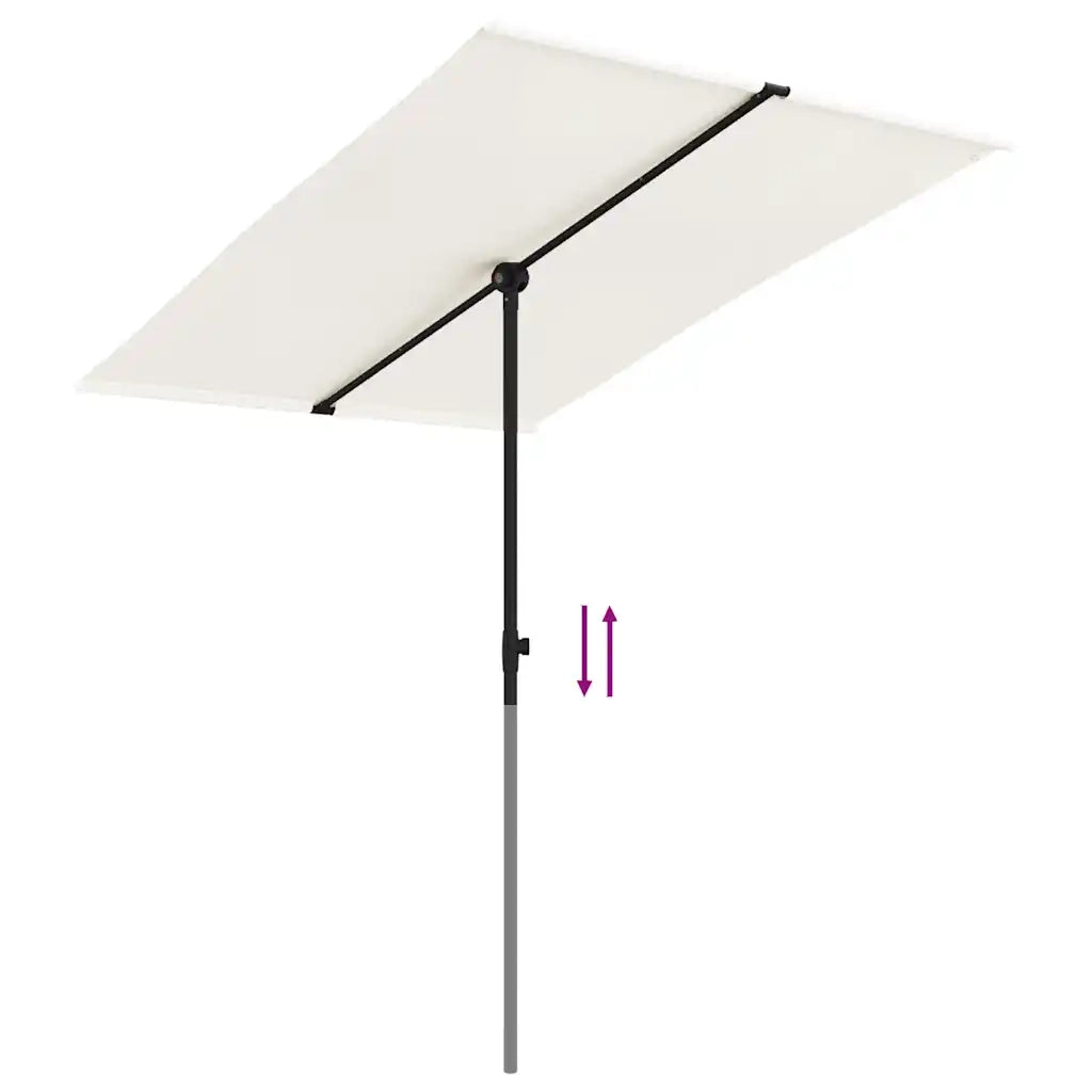 Ombrellone da Giardino Palo in Alluminio 2x1,5 m Bianco Sabbia 47337