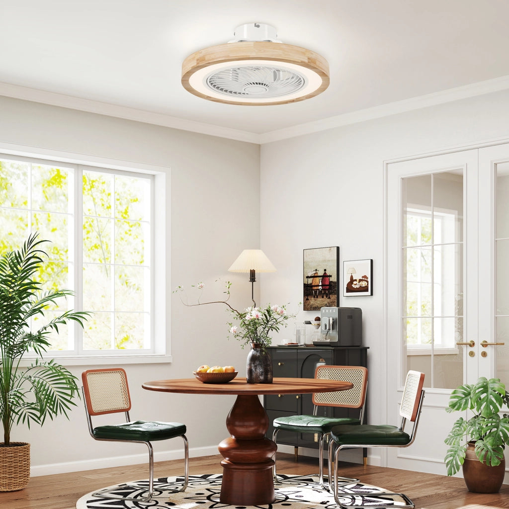 Ventilatore da soffitto con luce e telecomando ¨C Xylo ¨C 6 velocit¨¤, luminosit¨¤ regolabile, marrone chiaro
