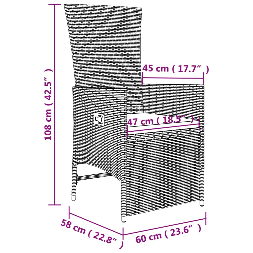 Set di mobili da giardino mobili da esterno set da 3 pezzi polyrattan beige e acciaio 02_0014200