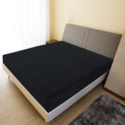 Lenzuolo con Angoli Jersey Nero 180x200 cm Cotone 136218