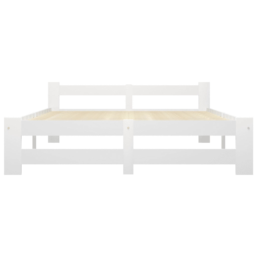 Letto matrimoniale | Letto per adulti | Giroletto senza Materasso Bianco 180x200 cm in Legno di Pino