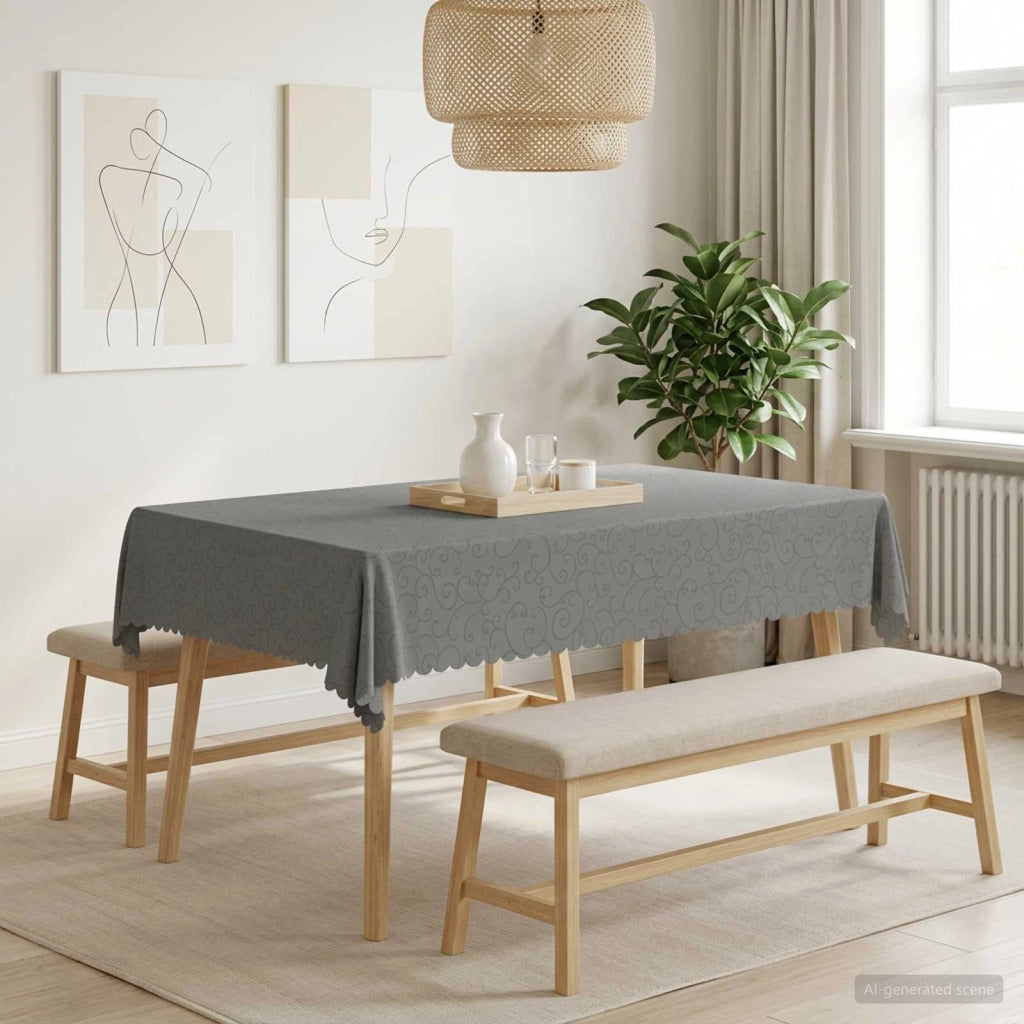 Tovaglia da Tavolo Rettangolare Grigio Chiaro 140 x 180 cm 42040101