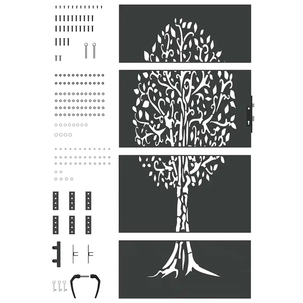 Cancello da giardino con blocco Nero 85 x 200 cm 42015863