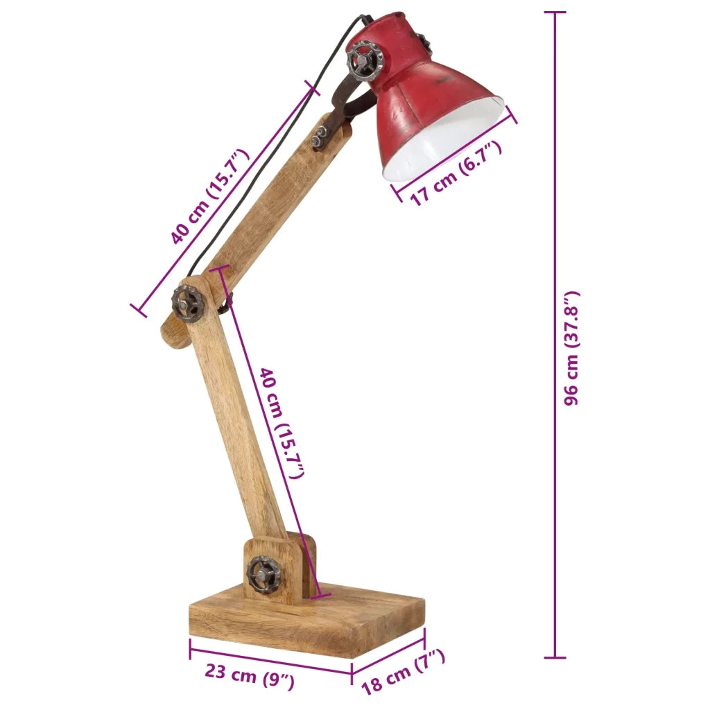 Lampada da Scrivania 25 W Rosso Anticato 23x18x96 cm E27 371841